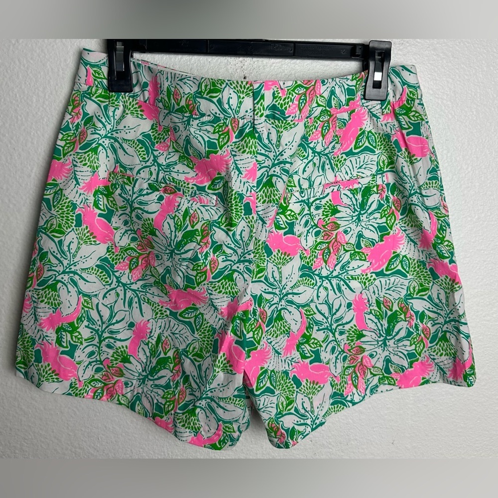 LillyPulitzer Gretchen 5” High-Rise Shorts Botanical Green Just Wing It Size 10 - Picture 3 of 16